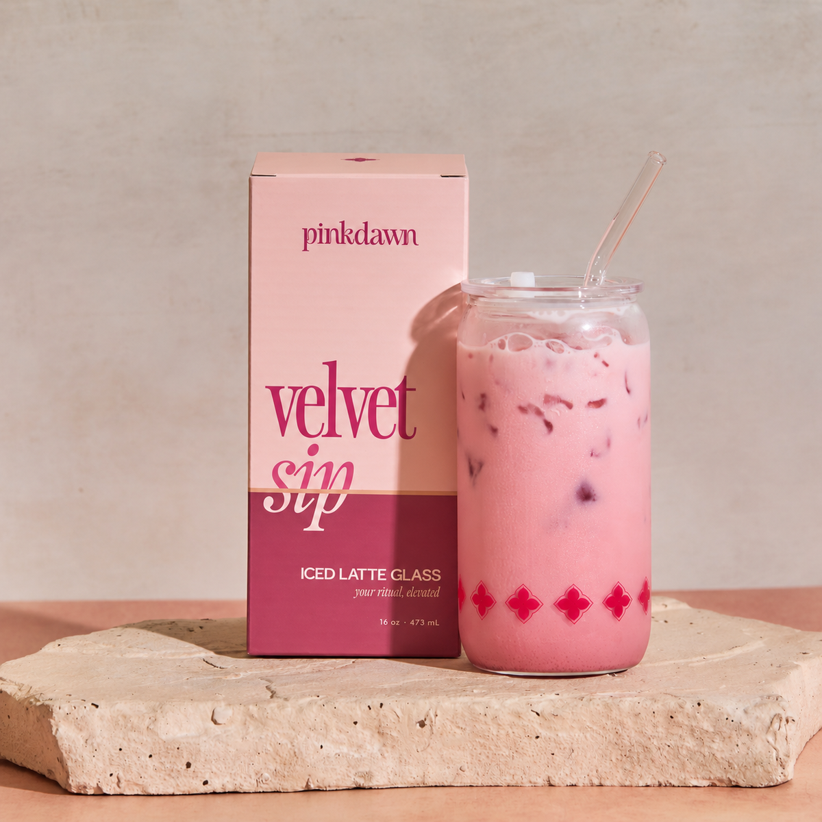 Velvet Sip Iced Latte Glass (16 oz)