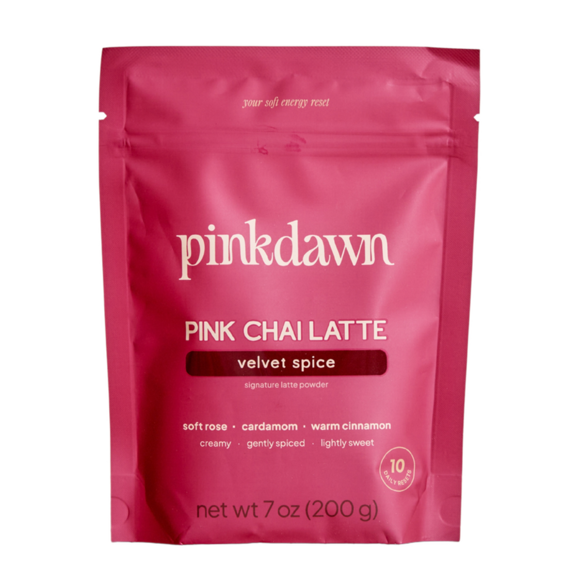 PinkDawn Velvet Spice Pink Chai Latte pouch