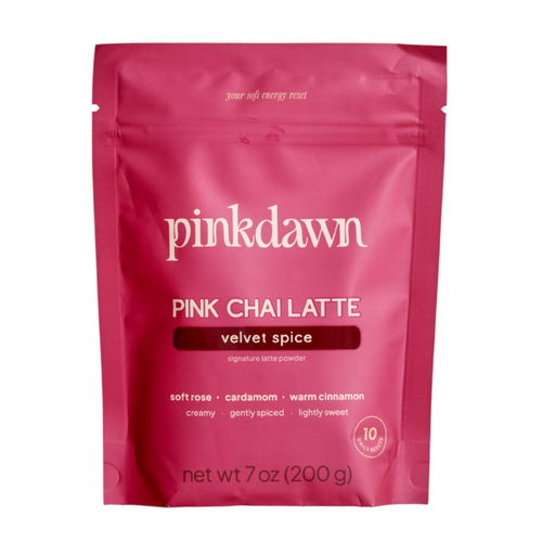 PinkDawn Velvet Spice Pink Chai Latte pouch